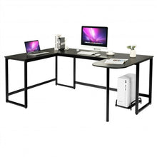 Load image into Gallery viewer, 79&quot; U-Shaped Computer Desk with CPU Stand for Home Office -Black
