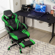 Load image into Gallery viewer, Adjustable Gaming Chair with Footrest for Home Office-Green
