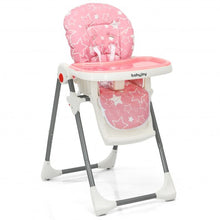 Load image into Gallery viewer, Folding Baby High Dining Chair with 6-Level Height Adjustment-Pink
