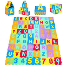 Load image into Gallery viewer, Kids Foam Interlocking Puzzle Play Mat with Alphabet and Numbers 72-Piece Set
