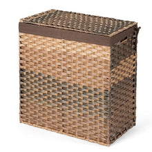 Load image into Gallery viewer, Laundry Hamper Hand-Woven Synthetic Rattan Laundry Basket-Brown
