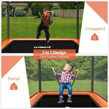 Load image into Gallery viewer, 6 Feet Kids Entertaining Trampoline with Swing Safety Fence-Orange
