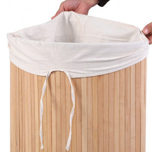 Load image into Gallery viewer, Corner Bamboo Hamper Laundry Basket
