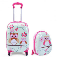 Load image into Gallery viewer, 2 pcs 12&quot; 16&quot; Green ABS Kids Suitcase Luggage Set
