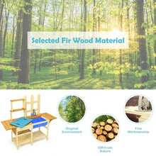 Load image into Gallery viewer, Kid&#39;s Outdoor Wooden Pretend Cook Kitchen Playset Toy
