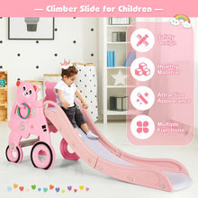 Load image into Gallery viewer, 4 in 1 Foldable Baby Slide Toddler Climber Slide PlaySet with Ball-Pink
