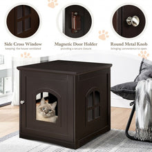 Load image into Gallery viewer, Side Table Nightstand Decorative Cat House-Brown
