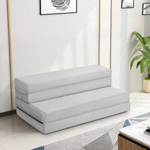 Load image into Gallery viewer, 4&quot; Tri-Fold Sofa Bed Foam Mattress with Handles-Twin size
