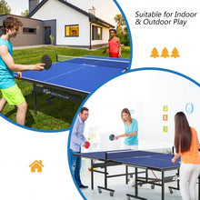 Load image into Gallery viewer, 9&#39; x 5&#39; Foldable Table Tennis Table with Quick Clamp Net and Post Set
