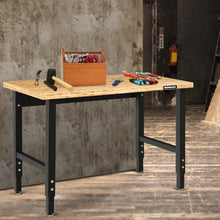 Load image into Gallery viewer, 48&quot; Adjustable Height Bamboo Steel Frame Workbench
