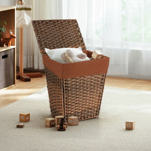 Load image into Gallery viewer, Foldable Handwoven Laundry Hamper with Removable Liner-Brown
