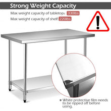 Load image into Gallery viewer, 30&quot; x 48&quot; Stainless Steel Food Preparation Kitchen Table
