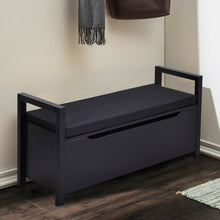 Load image into Gallery viewer, Shoe Bench Hallway Entryway Storage Rack w/ Cushion Seat-Black
