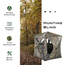 Load image into Gallery viewer, 3 Person Portable Pop-Up Ground Hunting Blind with Tie-downs
