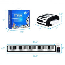 Load image into Gallery viewer, 88 Key Electronic Roll Up Piano Silicone Keyboard-White
