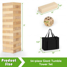 Load image into Gallery viewer, 54 Pcs Giant Wooden Tumbling Timber Toy with Carrying Bag
