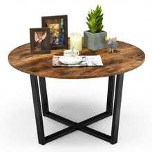 Load image into Gallery viewer, Round Industrial Style Cocktail Side Coffee Table With Metal Frame-Brown
