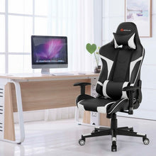 Load image into Gallery viewer, Reclining Swive Massage Gaming Chair-White
