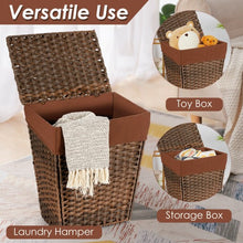 Load image into Gallery viewer, Foldable Handwoven Laundry Hamper with Removable Liner-Brown
