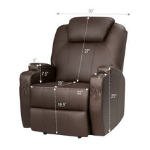 Load image into Gallery viewer, Heated Vibration Massage Power Lift Chair with Remote-Coffee
