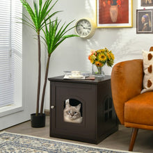 Load image into Gallery viewer, Side Table Nightstand Decorative Cat House-Brown
