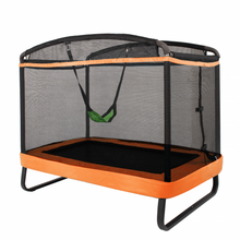 Load image into Gallery viewer, 6 Feet Kids Entertaining Trampoline with Swing Safety Fence-Orange
