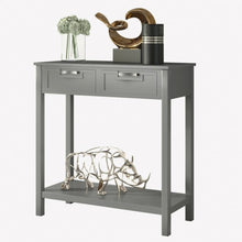 Load image into Gallery viewer, 2 Drawers Accent Console Entryway Storage Shelf-Gray
