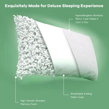 Load image into Gallery viewer, 28&quot; x18&quot; Shredded Memory Foam Bed Pillows with Bamboo Cooling Cover
