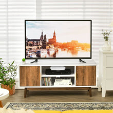 Load image into Gallery viewer, TV Stand Entertainment Media Console with 2 Storage Cabinets and Open Shelves
