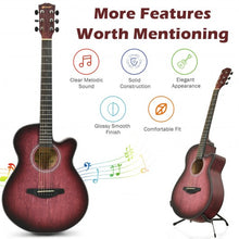 Load image into Gallery viewer, 40&quot; Full Size Cutaway Acoustic Guitar Starter Guitarra Bundle Kit -Red
