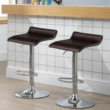 Load image into Gallery viewer, Set of 2 Adjustable PU Leather Backless Bar Stools-Coffee
