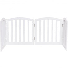 Load image into Gallery viewer, 24&quot; Configurable Folding Free Standing 4 Panel Wood Pet Fence-White
