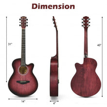 Load image into Gallery viewer, 40&quot; Full Size Cutaway Acoustic Guitar Starter Guitarra Bundle Kit -Red
