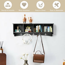 Load image into Gallery viewer, Hanging Entryway Shelf Coat Rack Wall Mounted Storage Cabinets-Black
