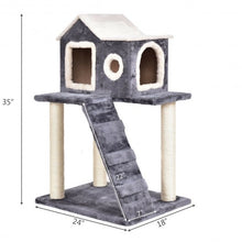 Load image into Gallery viewer, 36&quot; Tower Condo Scratching Posts Ladder Cat Tree
