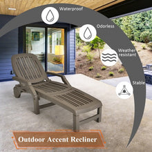 Load image into Gallery viewer, Adjustable Patio Sun Lounger with Weather Resistant Wheels-Coffee
