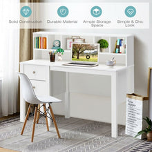 Load image into Gallery viewer, Home Office Workstation Laptop Table with Hutch and Drawers
