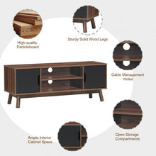 Load image into Gallery viewer, 50&quot; Wood Media TV Stand with Storage Shelf-Black
