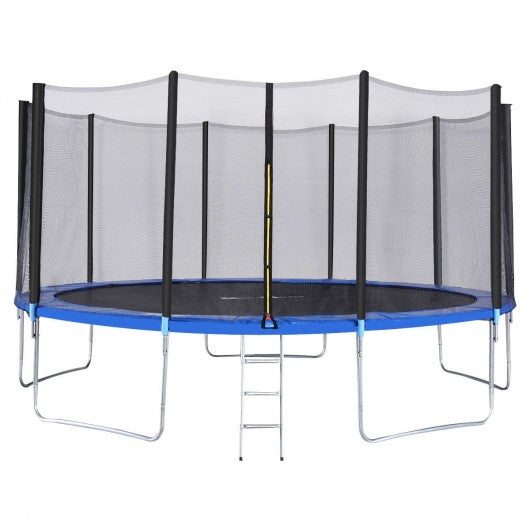 15' Trampoline with Enclosure Net Spring Pad & Ladder