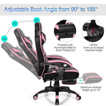 Load image into Gallery viewer, Adjustable Gaming Chair with Footrest for Home Office-Pink
