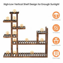 Load image into Gallery viewer, 7-Tier Flower Wood Stand Plant Display Rack Storage Shelf
