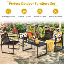 Load image into Gallery viewer, 4 Pieces Patio Furniture Conversation Set with Sofa Loveseat Armrest Garden Deck
