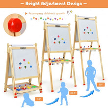 Load image into Gallery viewer, Kids Art Easel with Paper Roll Double-Sided Regulable Drawing Easel Plank
