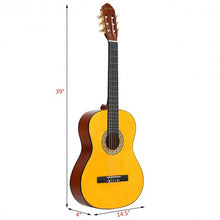 Load image into Gallery viewer, 39&quot; Full Size  6 String Classical Guitar with Bag-Yellow
