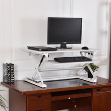 Load image into Gallery viewer, Height Adjustable Computer Desk Sit/Stand Desktop-White
