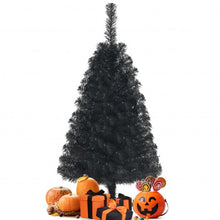 Load image into Gallery viewer, 3 Feet Unlit Artificial Christmas Halloween Mini Tree with Plastic Stand-Black
