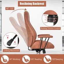 Load image into Gallery viewer, High Back Ergonomic Office Chair with Suede Fabric-Deep Brown
