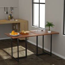 Load image into Gallery viewer, Metal Frame Wood Top Console Dining Table Rectangular Kitchen Table-60&quot; Desk
