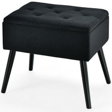 Load image into Gallery viewer, Velvet Storage Ottoman with Solid Wood Legs for Living Room Bedroom
