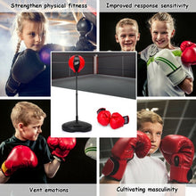 Load image into Gallery viewer, Kids Adjustable Stand Punching Bag Toy Set with Boxing Glove
